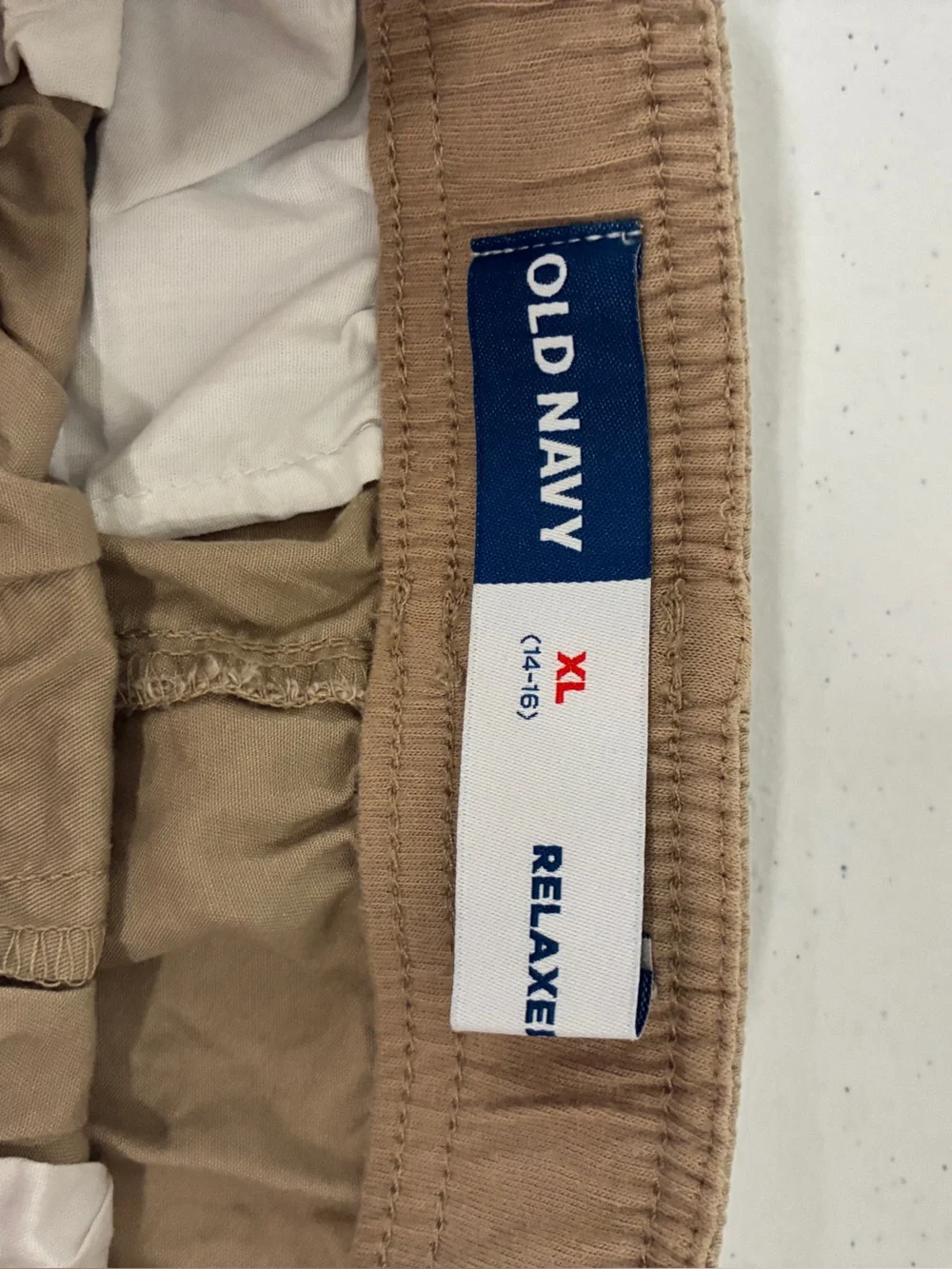 Old Navy Kids XL 14/16 Khaki Chino Dock Shorts Elastic Waist Cotton Casual